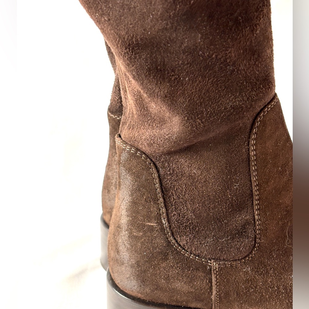 Vintage Prada Brown Suede Knee-High Boots | 90s Equestrian Style size 36 - Picture 4 of 10